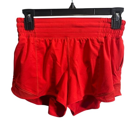 Lululemon Womens Running Shorts Size 6 Red Lightweight Stretchy - Picture 2 of 5